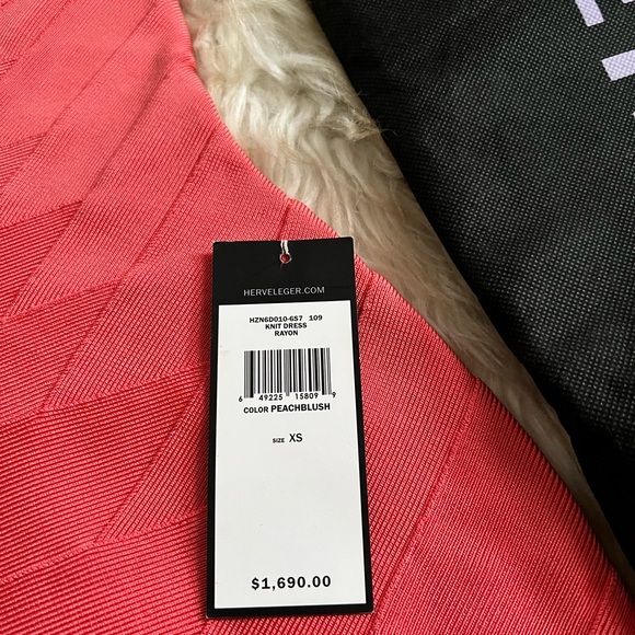 🎉 SALE Herve Leger Bandage Mini Dress Peach Blush Orange and Yellow - Picture 8 of 8